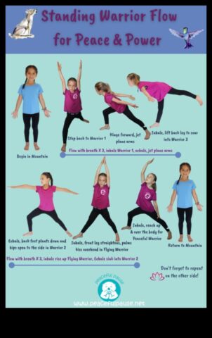 Необичаен воин позира Забавна и увлекателна йога за младежи